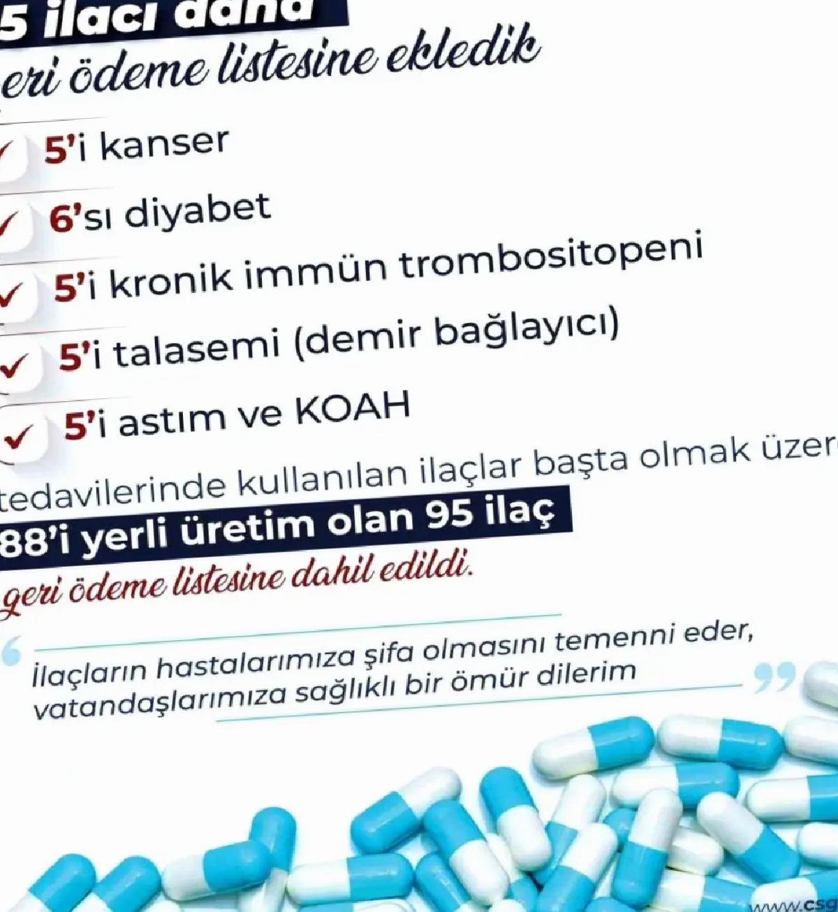 95 Yeni İlaç Geri Ödeme Listesine Eklendi