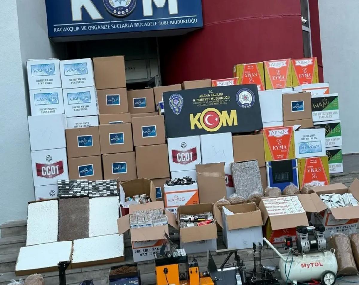 Adana’da Kaçak Makaron Operasyonu