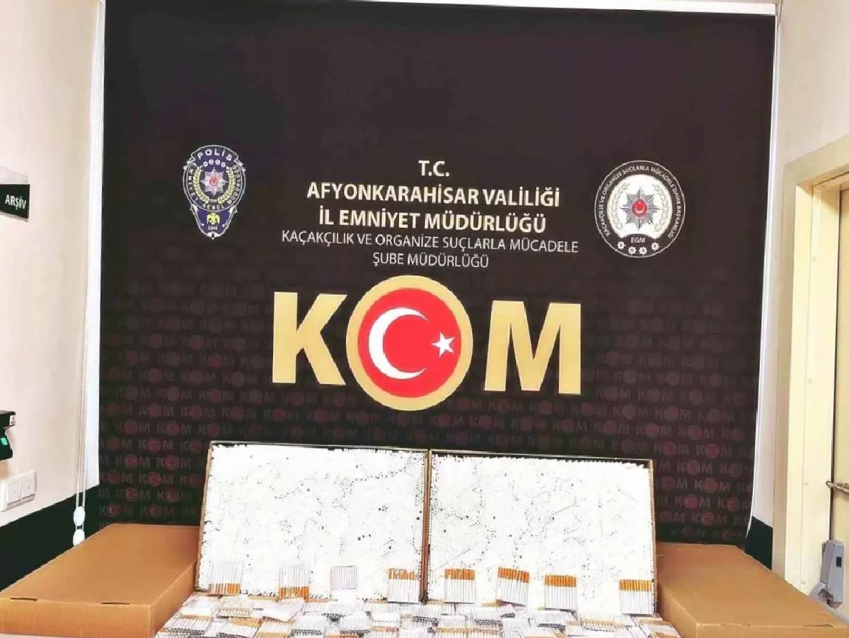 Afyonkarahisar’da 9.500 Kaçak Makaron Ele Geçirildi