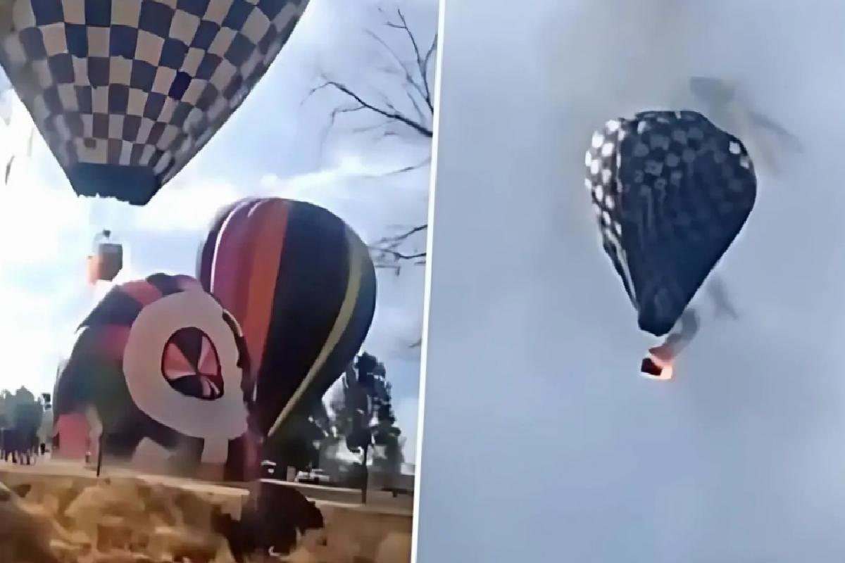 Alevler içinde kalan sıcak hava balonundan düşen adam feci halde can verdi