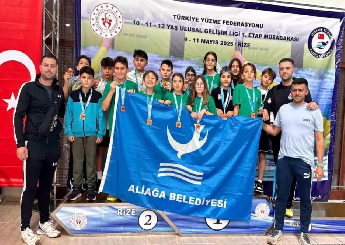 Aliağa’nın Yüzücüleri Rize’den 16 Madalya ile Döndü