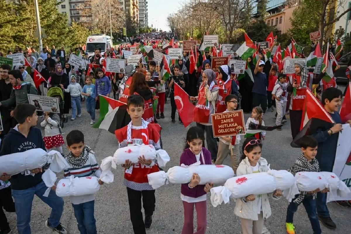 Ankara’da Filistin için Protesto