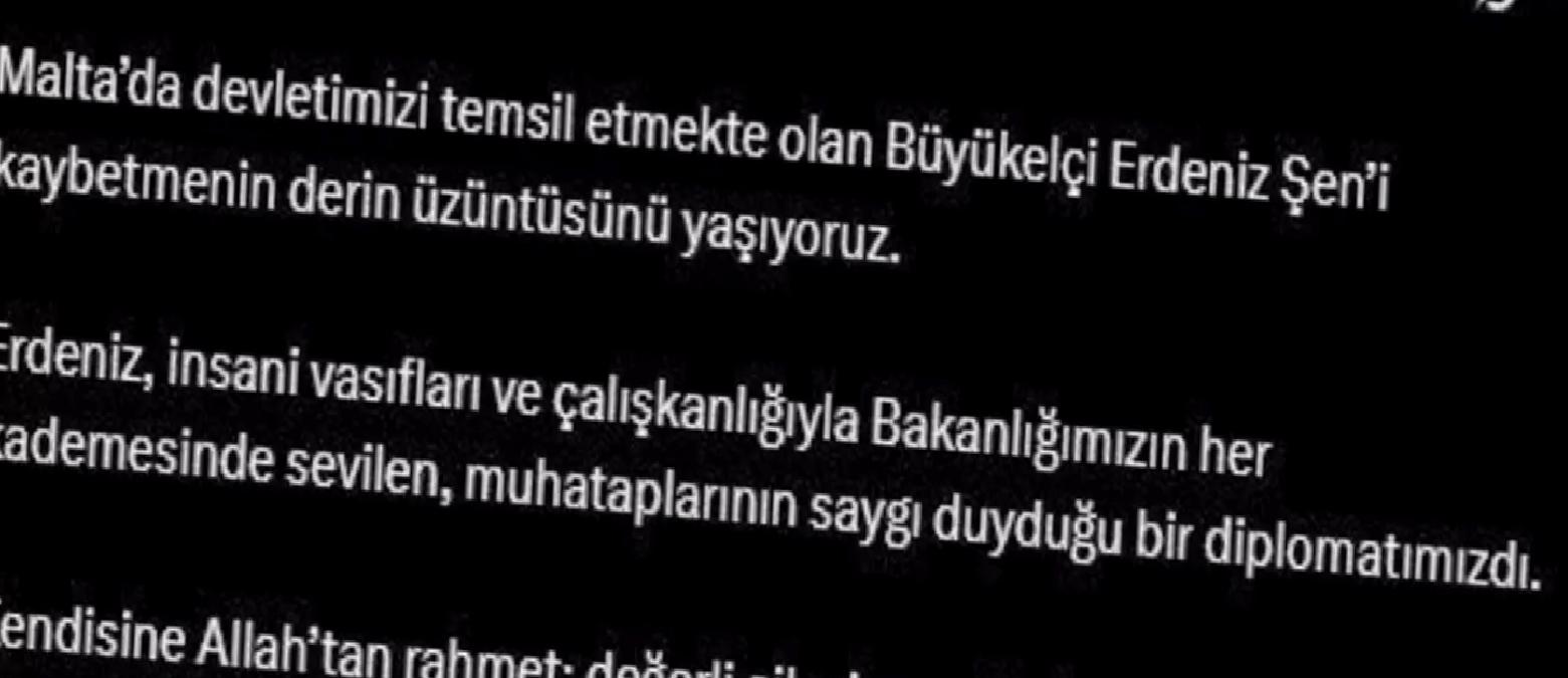 Bakan Fidan’dan Büyükelçi Şen’e Başsağlığı