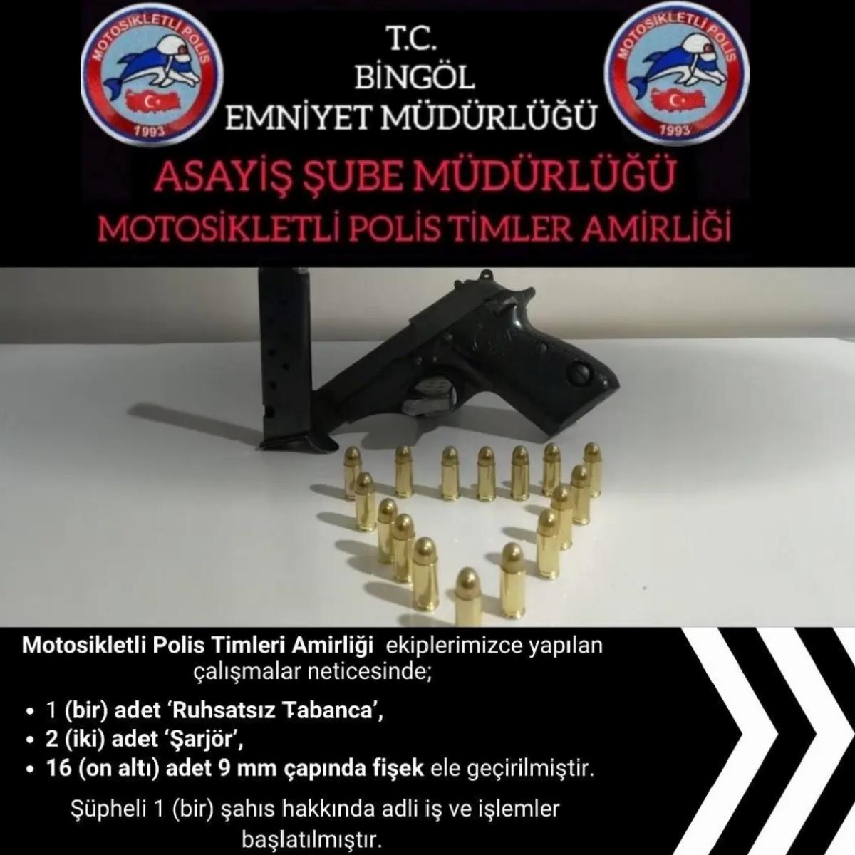Bingöl’de Ruhsatsız Silah Ele Geçirildi