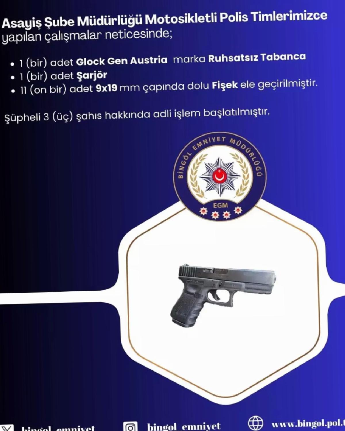 Bingöl’de Ruhsatsız Silah Operasyonu