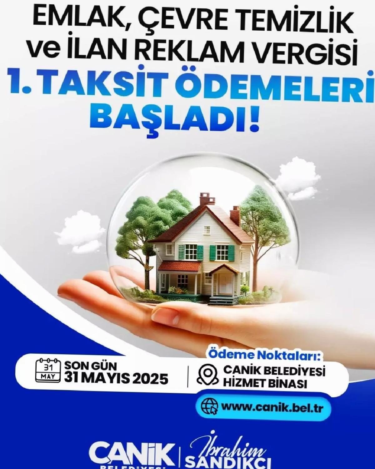 Canik’te 2025 Vergi Ödemeleri İçin Son Tarih 31 Mayıs