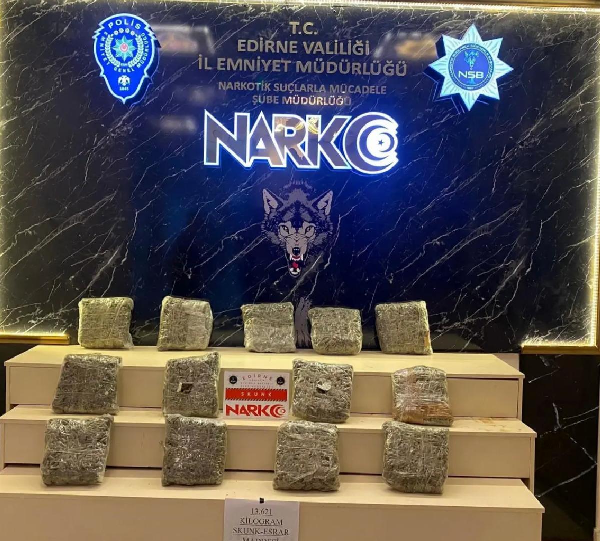 Edirne’de Uyuşturucu Operasyonu: 13 Kilo Ele Geçirildi