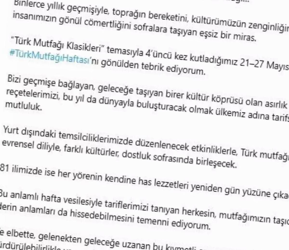 Emine Erdoğan’dan Türk Mutfağı Haftası paylaşımı
