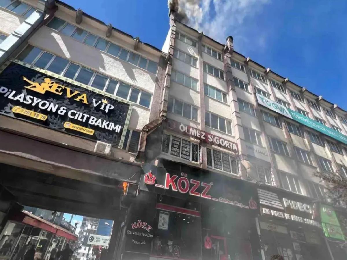 Erzurum’da Bacadan Yangın Çıktı