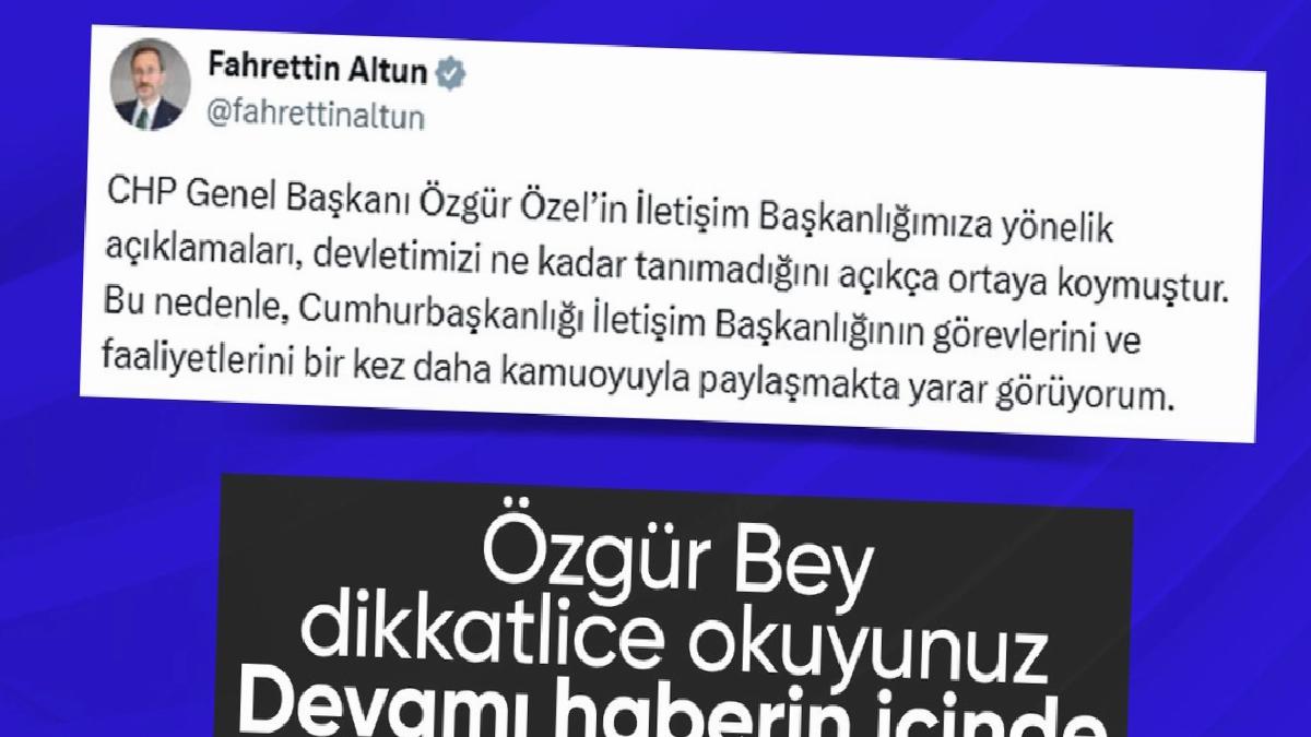 Fahrettin Altun’dan Özgür Özel’e reaksiyon: Devletimizi tanımadığını açıkça ortaya koymuştur