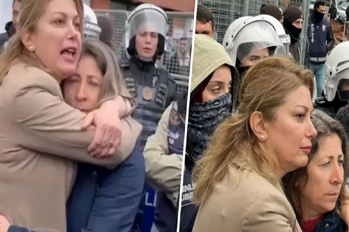 Gözaltına alınmak istenen muhtara sıkı sıkı sarıldı: Onu size vermeyeceğim