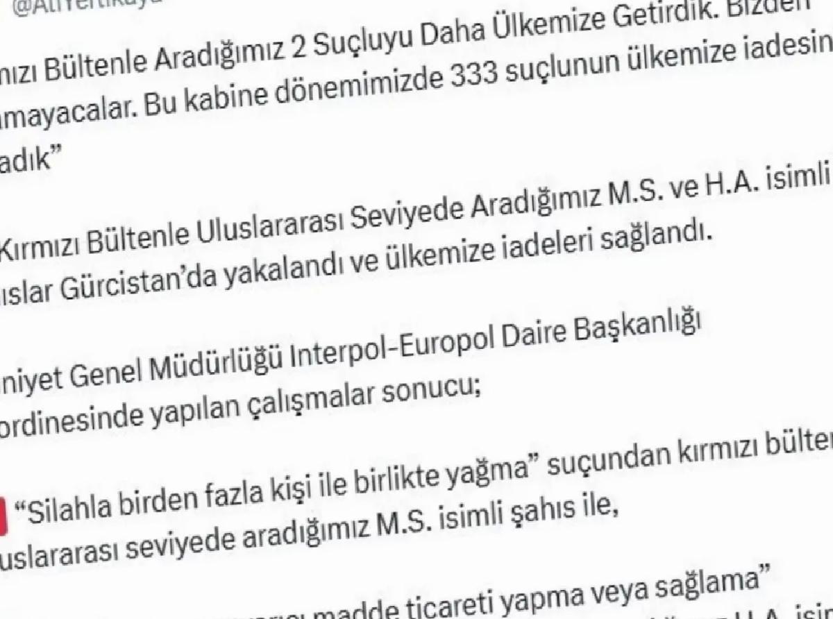 İki Hatalı Gürcistan’da Yakalandı