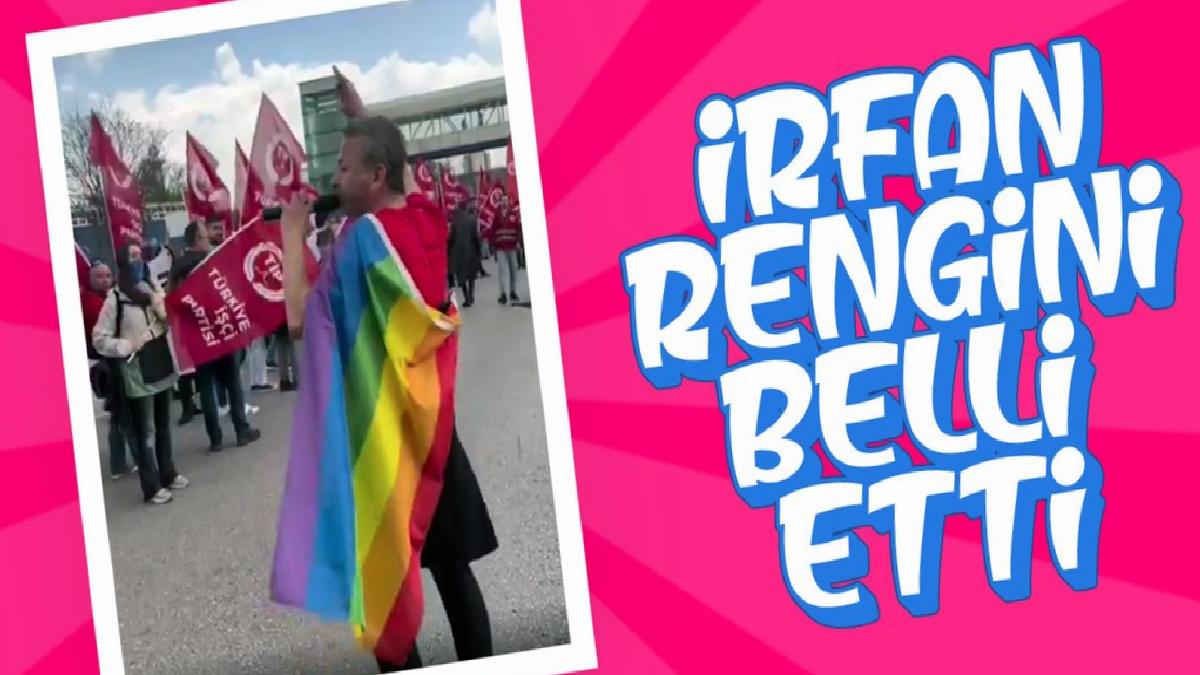İrfan Değirmenci, 1 Mayıs kutlamalarına LGBT bayrağıyla katıldı