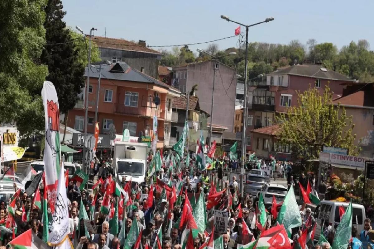 İstanbul’da Gazze için Yürüyüş Düzenlendi