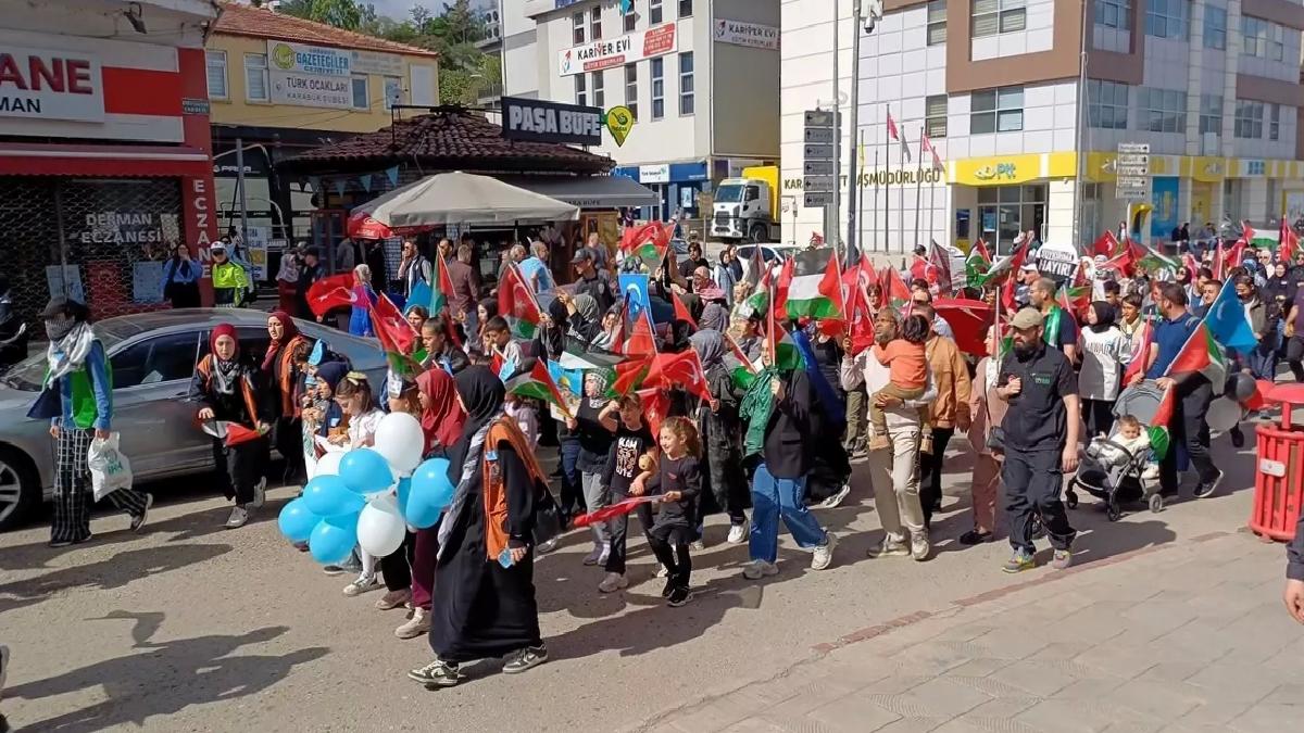 Karabük’te Çocuklardan Filistin’e Dayanak Yürüyüşü
