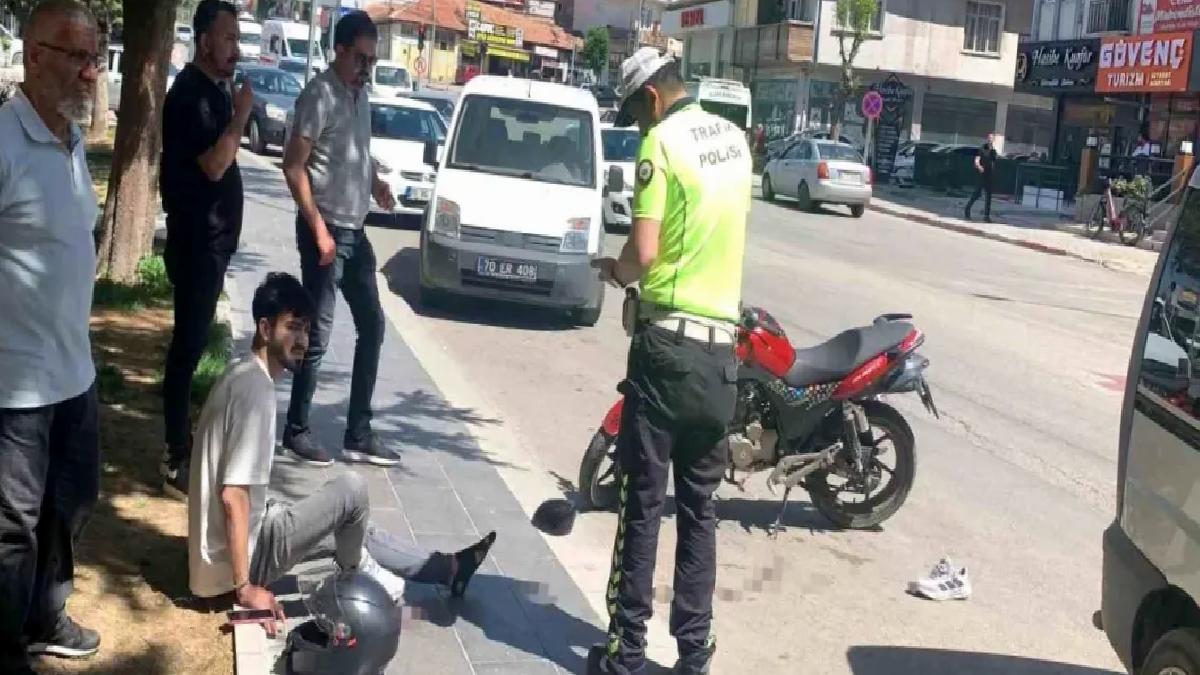 Karaman’da Motosiklet Kazası: Şoför Yaralandı