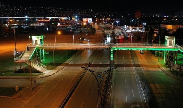 Kocaeli’nde üst geçitler yeşile büründü