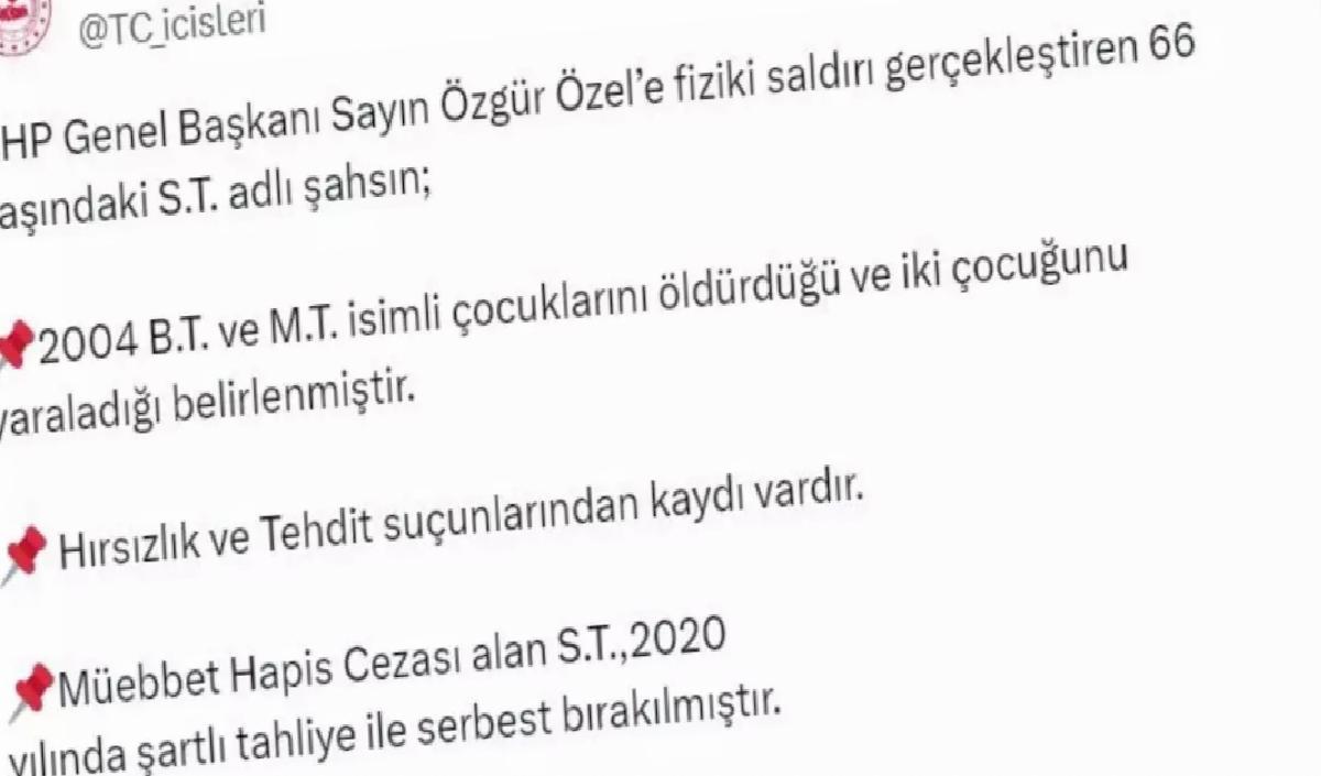 Özgür Özel’e Saldıran Şahısın Geçmişi
