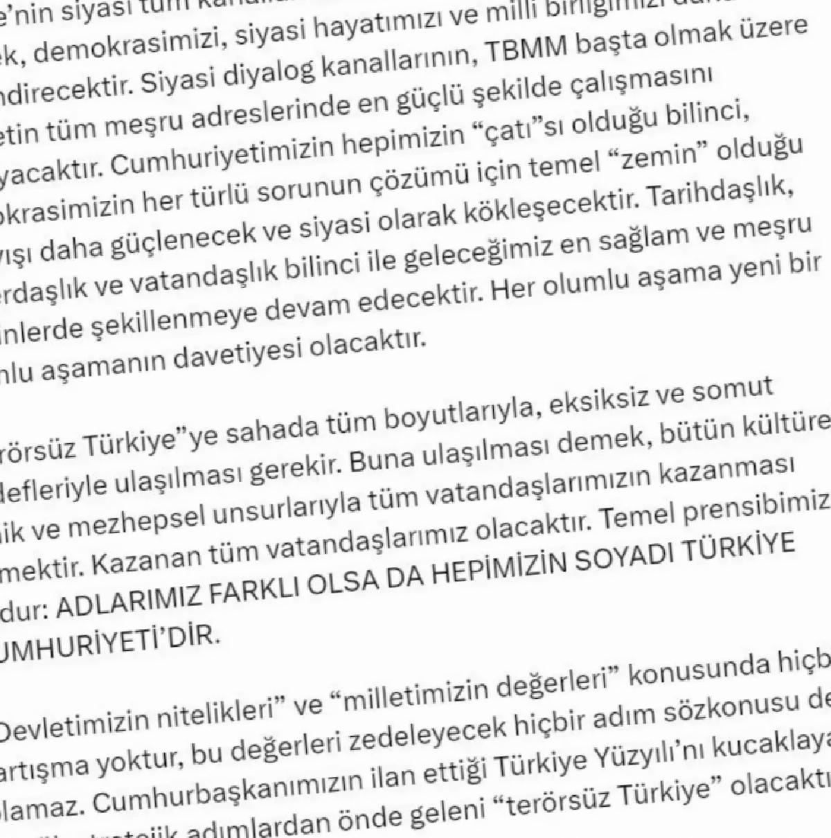 PKK’nın Feshi Terörsüz Türkiye İçin Değerli