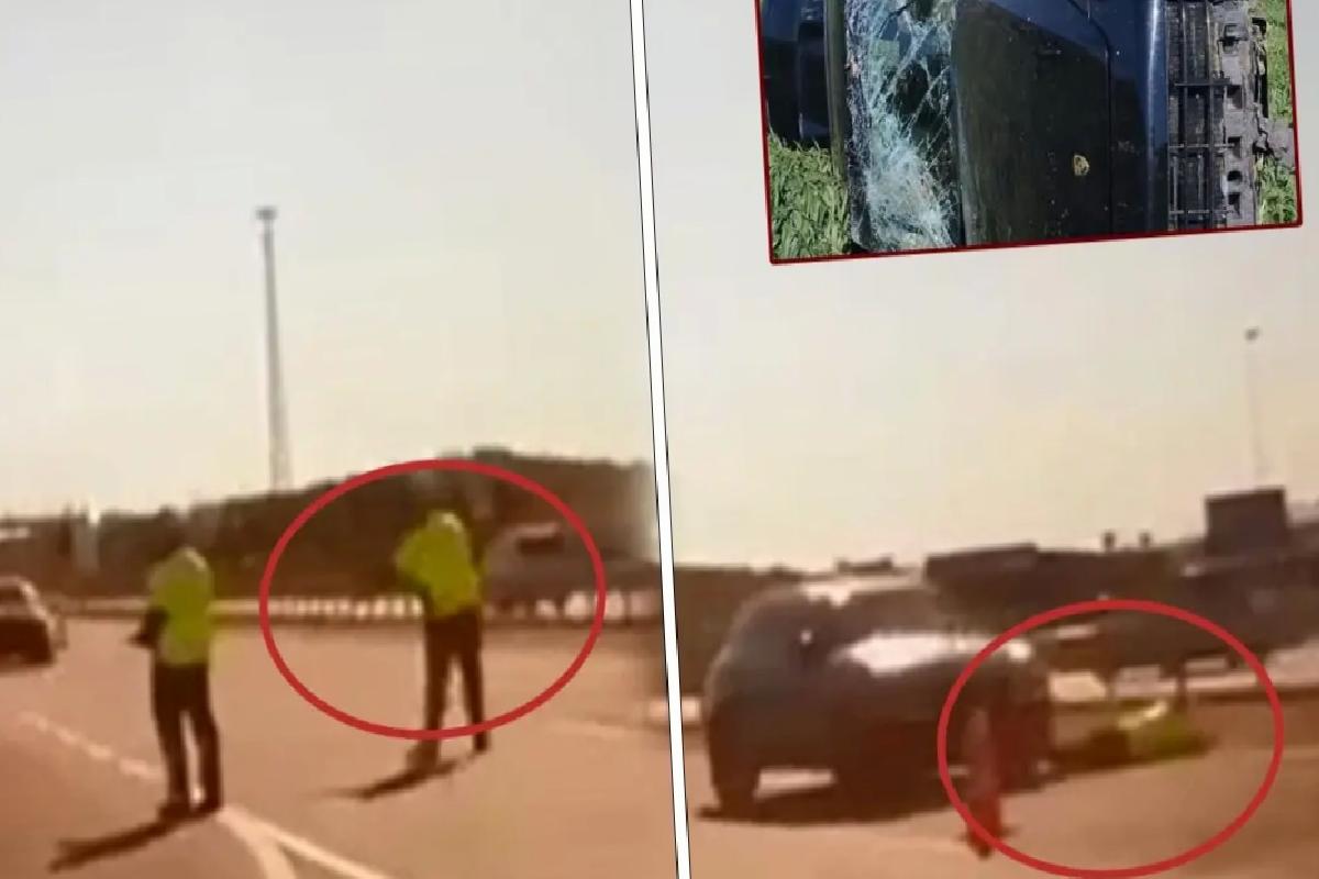 Polis Memuruna Çarpıp Kaçan Şoför Menfezde Yakalandı