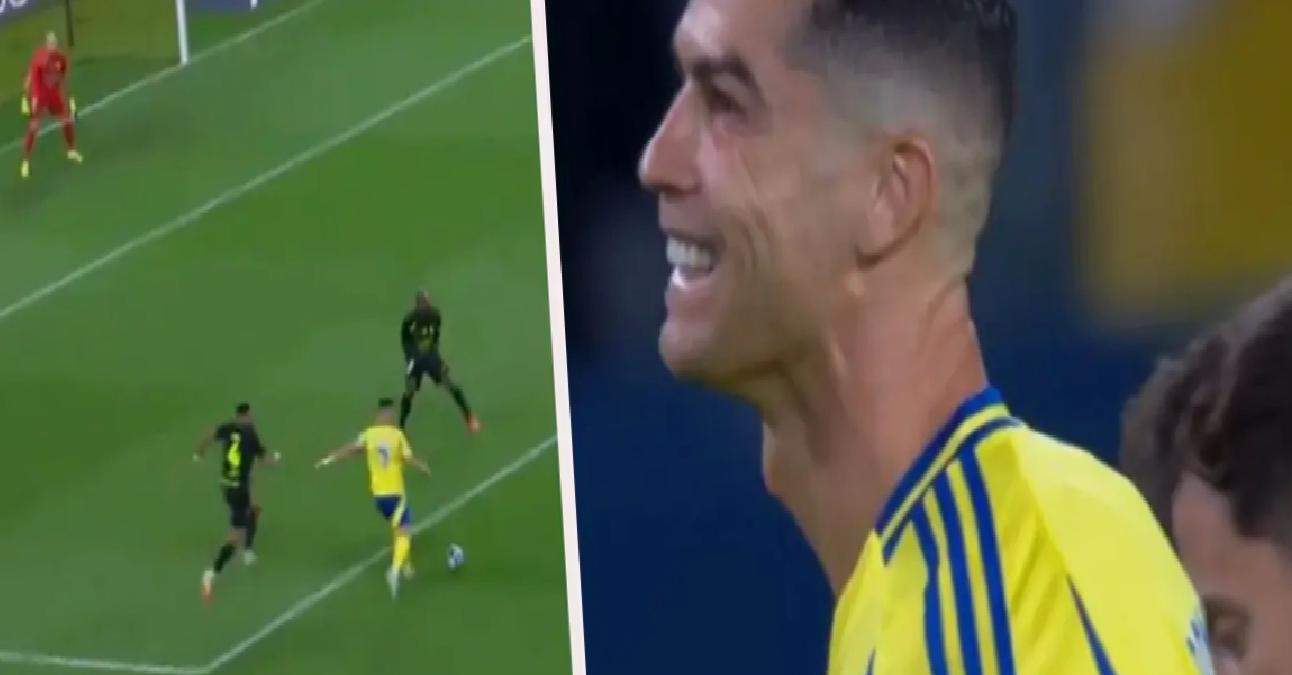 Ronaldo o denli bir şut attı ki kendisi bile güldü
