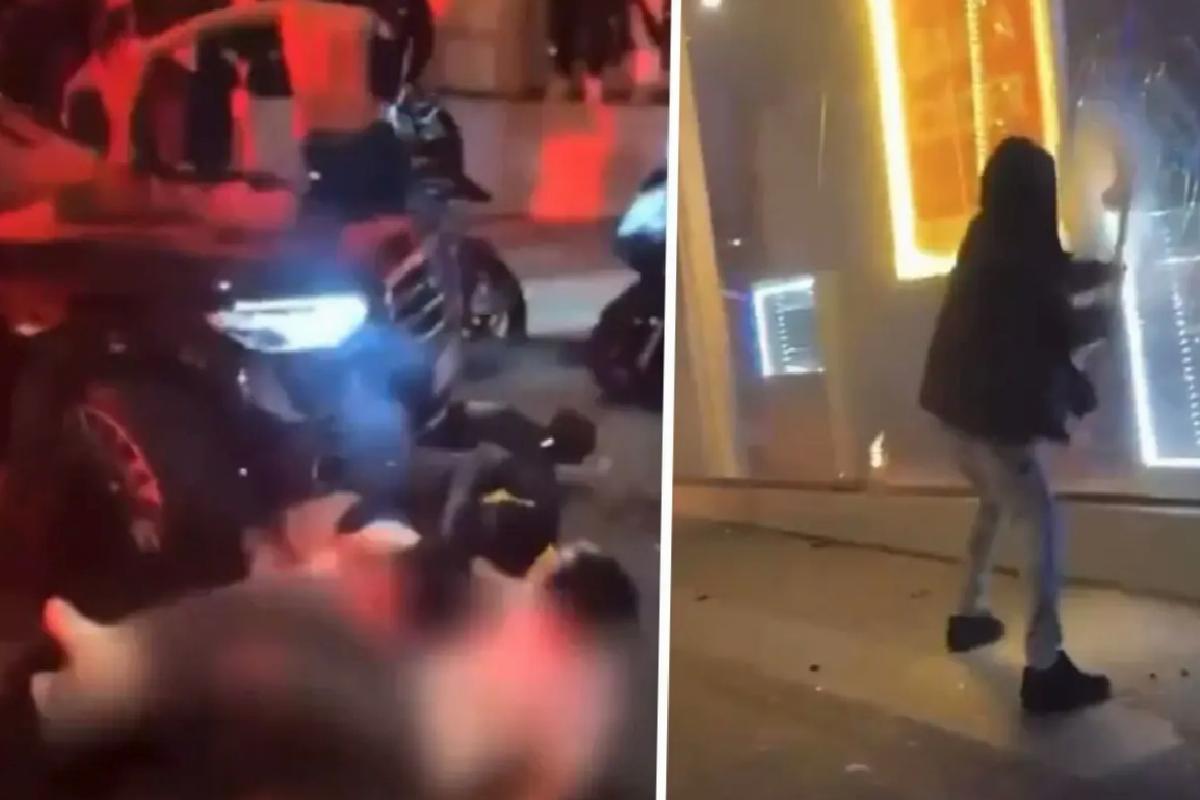 Şampiyonlar Ligi maçına gölge düşüren anlar! Otomobilleri yaktılar, sokakları yıktılar