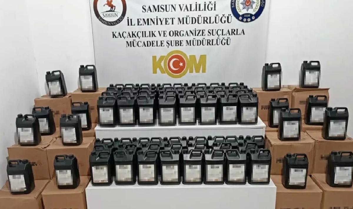 Samsun’da 1 Ton Etil Alkol Ele Geçirildi