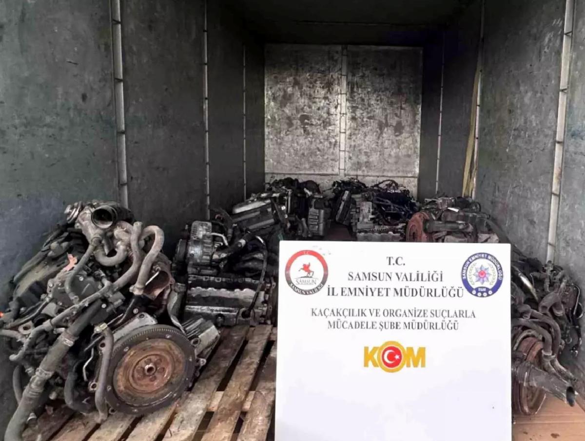 Samsun’da Kaçak Lüks Araç Motoru Operasyonu