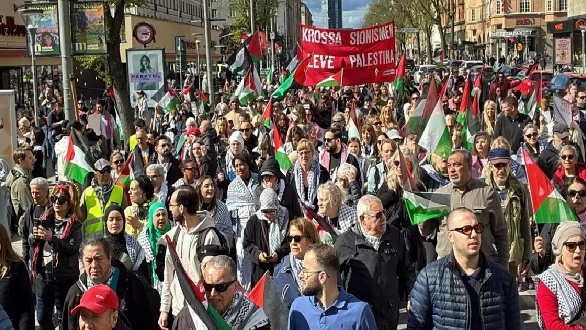 Stockholm’de Filistin İçin Protesto