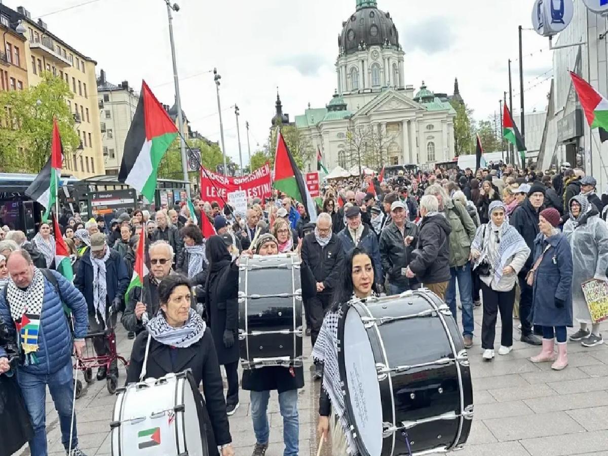 Stockholm’de Filistin İçin Protesto