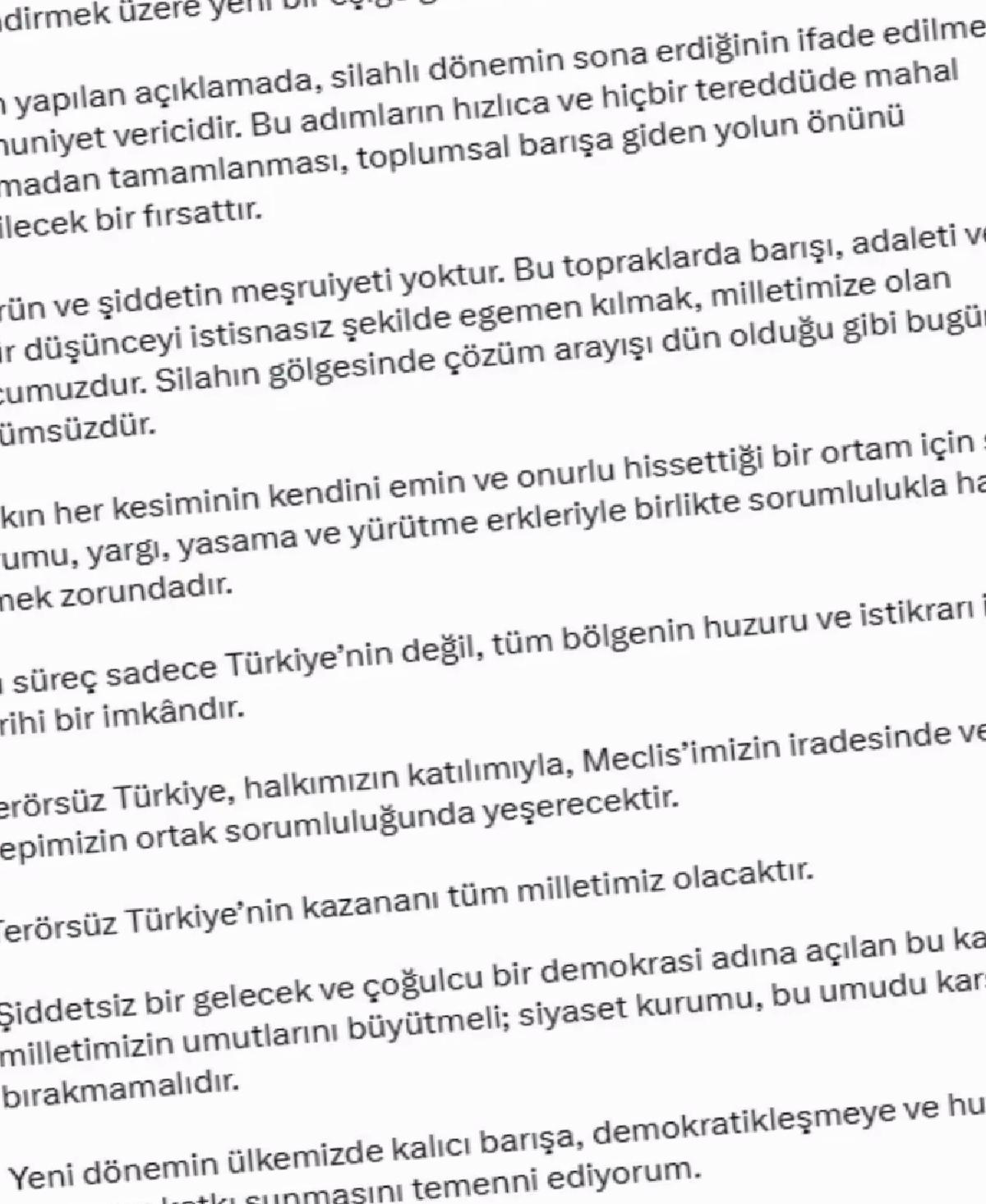 Terörsüz Türkiye İçin Umut