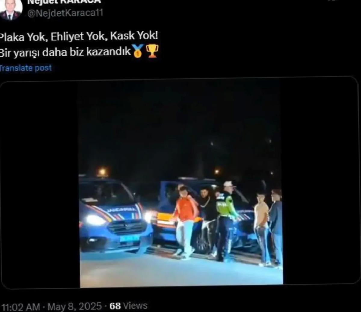 Yasa Dışı Motosiklet Yarışına Jandarma Manisi